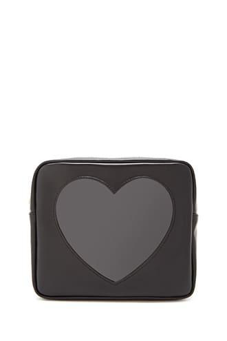 Forever21 Faux Leather Heart-insert Makeup Bag
