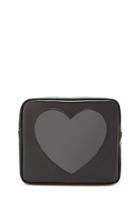 Forever21 Faux Leather Heart-insert Makeup Bag