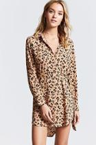 Forever21 Belted Leopard Shirt Dress