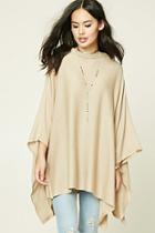 Forever21 Women's  Taupe Wool-blend Poncho
