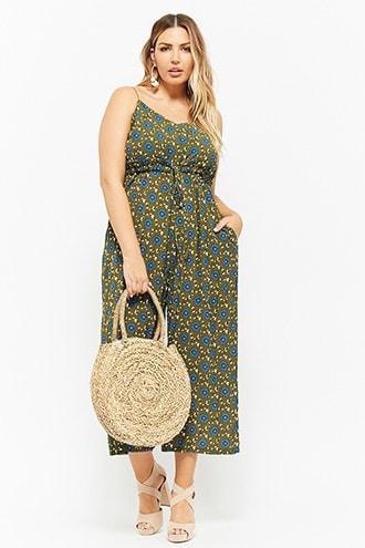 Forever21 Plus Size Floral Drawstring Jumpsuit