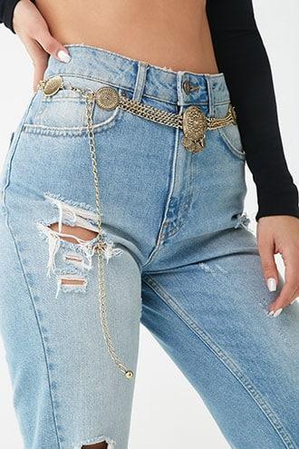 Forever21 Medallion Curb Chain Belt