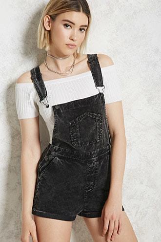 Forever21 Corduroy Overall Shorts