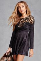 Forever21 Women's  Black Selfie Leslie Crochet Dress