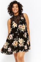 Forever21 Plus Size Floral Lace-trim Swing Dress