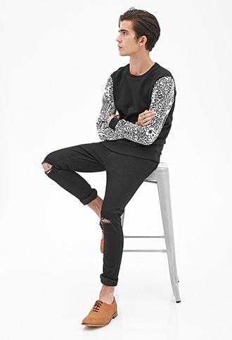 Forever21 Comic Sleeve Sweatshirt