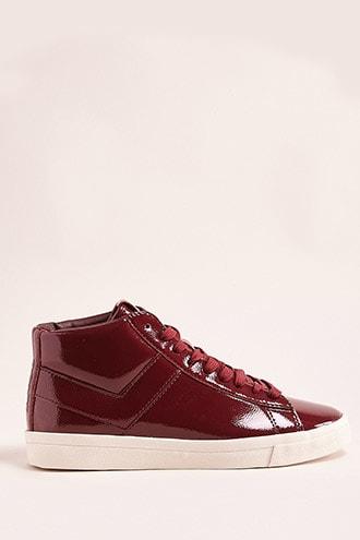 Forever21 Pony Topstar Patent High-top Sneakers