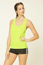Forever21 Women's  Yellow Active Striped Tank Top
