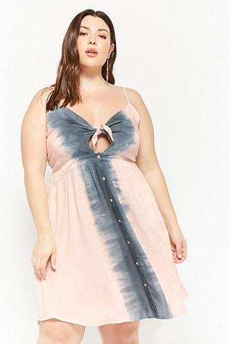 Forever21 Plus Size Boho Me Tie-dye Cami Dress