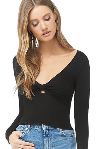 Forever21 Cutout V-neck Top