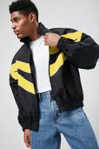 Forever21 Chevron Piped-trim Windbreaker