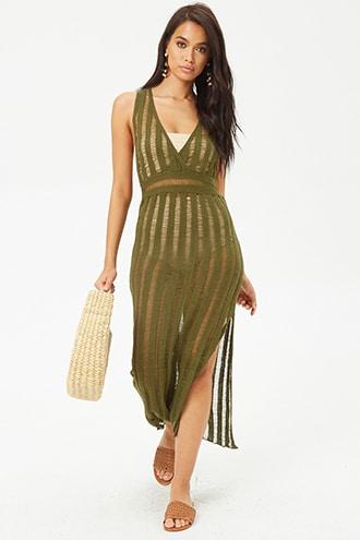 Forever21 Sheer Ribbed Maxi Dress