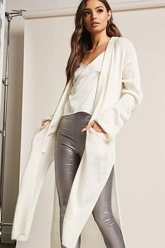 Forever21 Longline Open Knit Cardigan