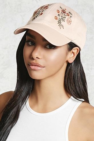 Forever21 Embroidered Satin Baseball Cap