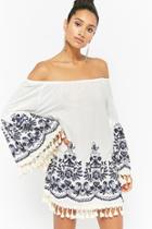 Forever21 Embroidered Off-the-shoulder Tunic