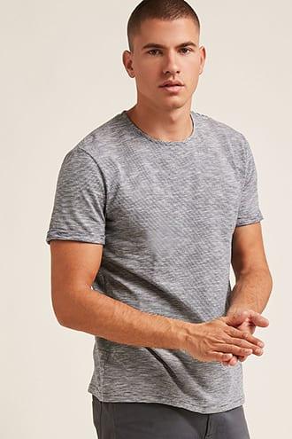 Forever21 Cuffed Stripe Tee