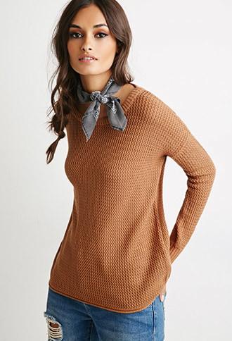 Forever21 Cutout-back Textured Sweater