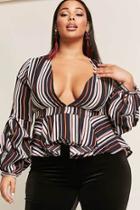 Forever21 Plus Size Stripe Plunging Top