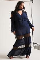 Forever21 Plus Size Dark Pink Open-shoulder Dress