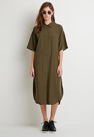Forever21 High-slit Shirt Dress