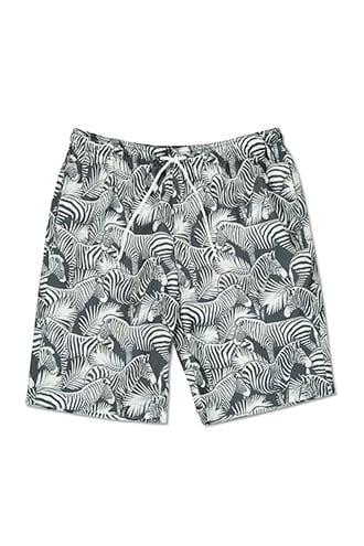 Forever21 Zebra Palm Print Swim Trunks