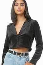 Forever21 Plush Button-front Crop Top
