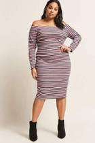 Forever21 Plus Size Stripe Off-the-shoulder Dress