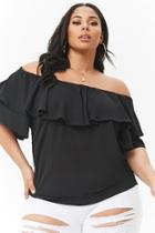 Forever21 Plus Size Off-the-shoulder Flounce Crepe Top