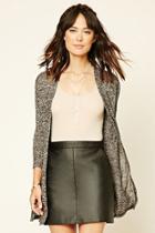Forever21 Women's  Black Marled Open-front Cardigan