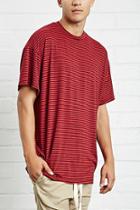 21 Men Men's  Burgundy Thread Workshop Stripe Tee