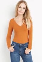 Forever21 Women's  V-neck Top (amber)