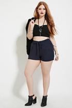 Forever21 Plus Women's  Navy Plus Size Cuffed Shorts