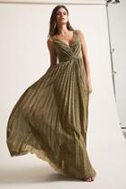 Forever21 Metallic Accordion Pleated Gown