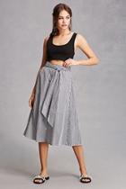 Forever21 Self-tie Striped Midi Skirt