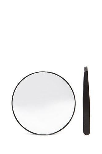 Forever21 Mirror And Tweezer Set