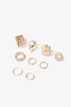 Forever21 Geo-cutout & Midi Ring Set