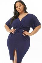 Forever21 Plus Size Sheeny Surplice Twist-front Dress