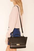 Forever21 Black Faux Leather Trapeze Bag