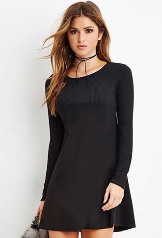 Forever21 Micro-ribbed Trapeze Dress