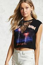 Forever21 Lace Panel Band Crop Top
