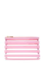 Forever21 Pink & Clear Striped Clear Makeup Bag