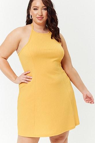 Forever21 Plus Size Ribbed Halter Dress