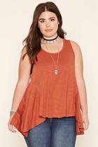 Forever21 Plus Women's  Plus Size Burnout Trapeze Top