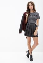 Forever21 Faux Leather Pleated Skirt