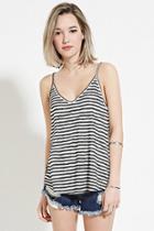 Forever21 Women's  Black & Cream Striped Cami