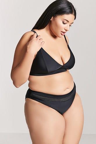 Forever21 Plus Size Mesh-insert Bikini Bottoms