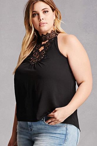 Forever21 Plus Size Crochet Bib Top