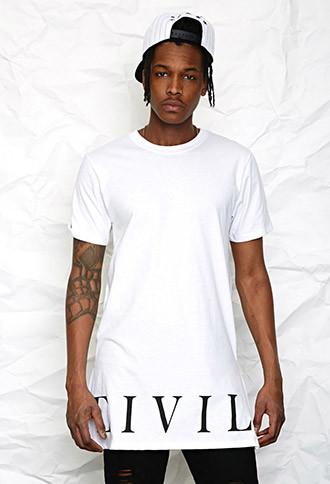 21 Men Civil Zip Longline Tee