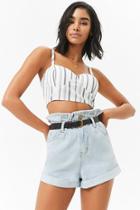 Forever21 Striped Bustier Crop Top