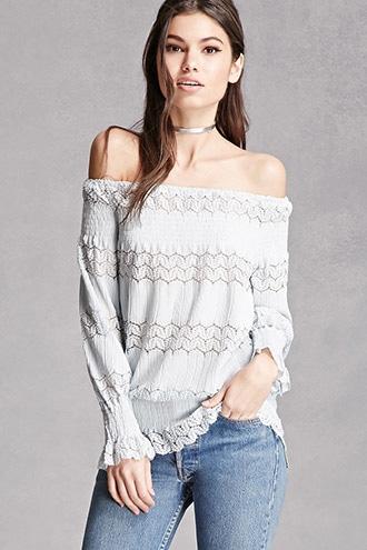Forever21 Crochet Off-the-shoulder Top